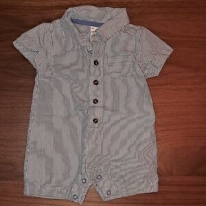 Striped Short Sleeve Baby Romper